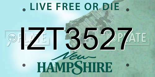 IZT3527 New Hampshire License Plate
