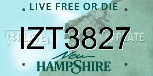 IZT3827 New Hampshire License Plate