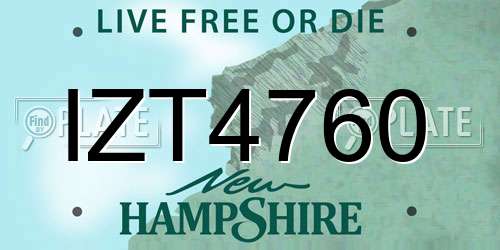 IZT4760 New Hampshire License Plate