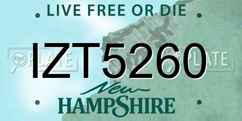 IZT5260 New Hampshire License Plate
