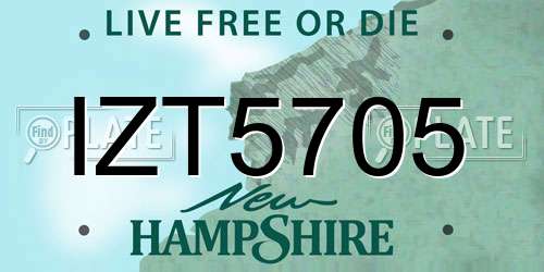 IZT5705 New Hampshire License Plate