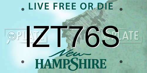 IZT76S New Hampshire License Plate