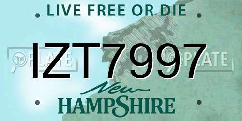 IZT7997 New Hampshire License Plate