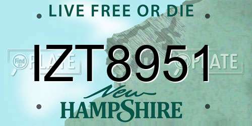 IZT8951 New Hampshire License Plate