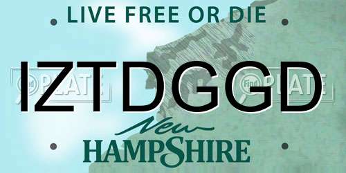 IZTDGGD New Hampshire License Plate