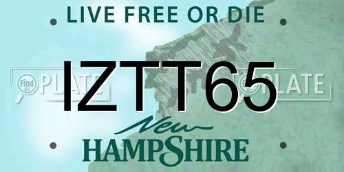 IZTT65 New Hampshire License Plate