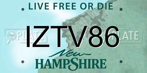IZTV86 New Hampshire License Plate