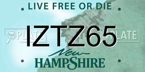 IZTZ65 New Hampshire License Plate
