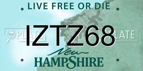 IZTZ68 New Hampshire License Plate