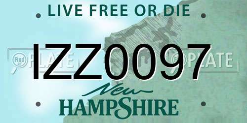 IZZ0097 New Hampshire License Plate