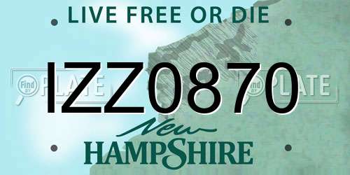 IZZ0870 New Hampshire License Plate