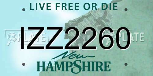 IZZ2260 New Hampshire License Plate