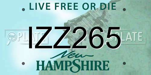 IZZ265 New Hampshire License Plate
