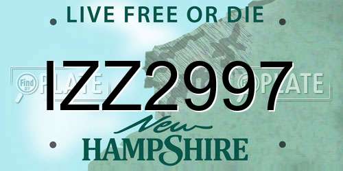 IZZ2997 New Hampshire License Plate