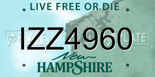 IZZ4960 New Hampshire License Plate