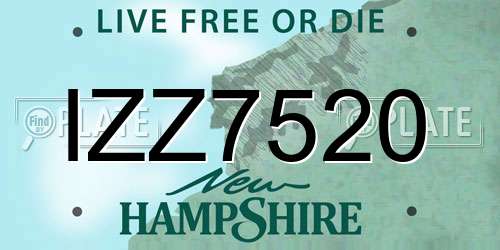 IZZ7520 New Hampshire License Plate