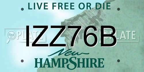 IZZ76B New Hampshire License Plate