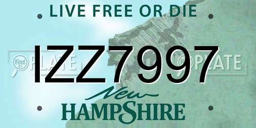 IZZ7997 New Hampshire License Plate