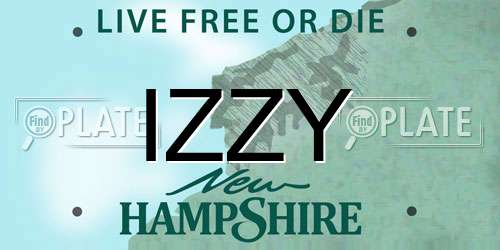 IZZY New Hampshire License Plate