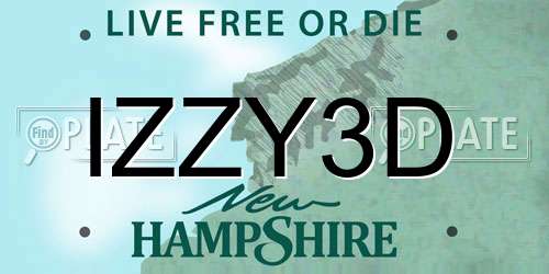IZZY3D New Hampshire License Plate