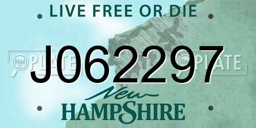 J062297 New Hampshire License Plate