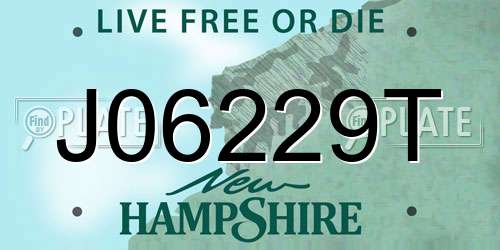 J06229T New Hampshire License Plate