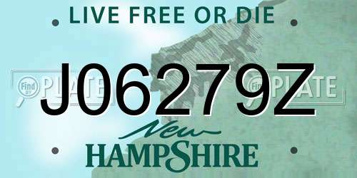 J06279Z New Hampshire License Plate