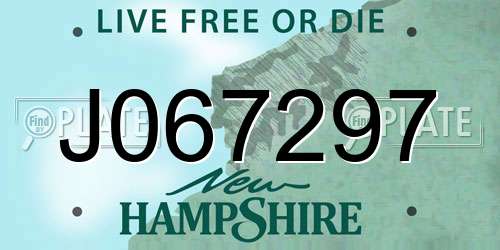 J067297 New Hampshire License Plate