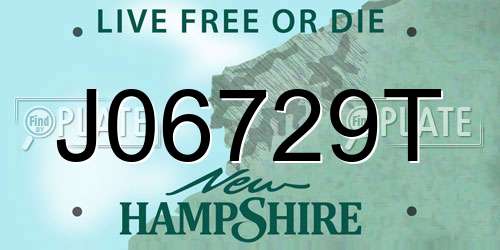 J06729T New Hampshire License Plate