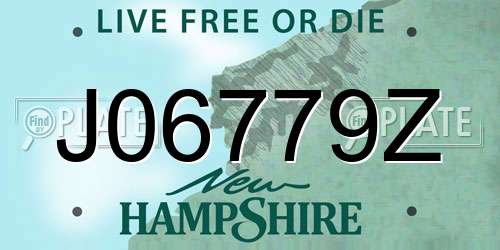 J06779Z New Hampshire License Plate