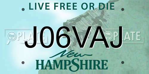 J06VAJ New Hampshire License Plate