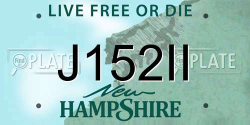 J152II New Hampshire License Plate