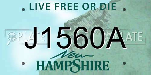 J1560A New Hampshire License Plate