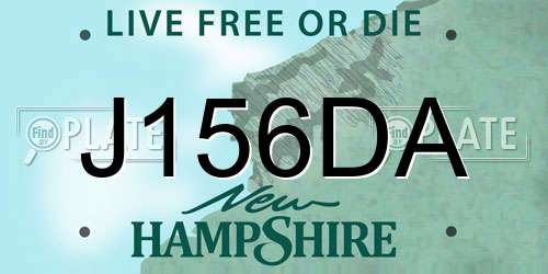 J156DA New Hampshire License Plate