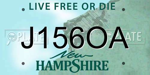 J156OA New Hampshire License Plate