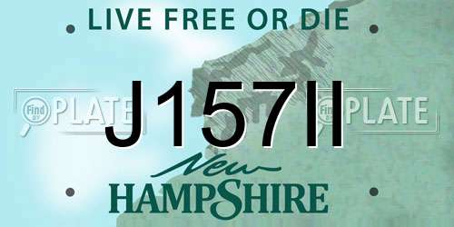 J157II New Hampshire License Plate