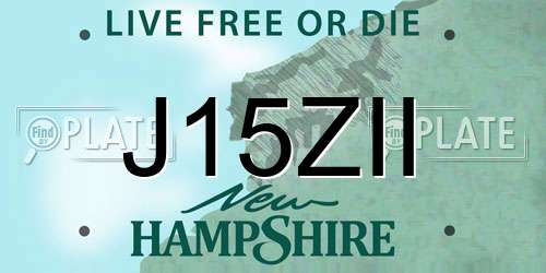 J15ZII New Hampshire License Plate