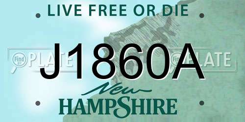 J1860A New Hampshire License Plate