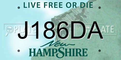 J186DA New Hampshire License Plate