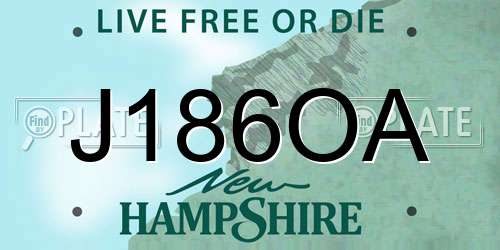 J186OA New Hampshire License Plate