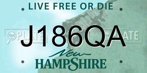 J186QA New Hampshire License Plate