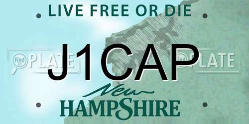 J1CAP New Hampshire License Plate