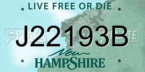 J22193B New Hampshire License Plate