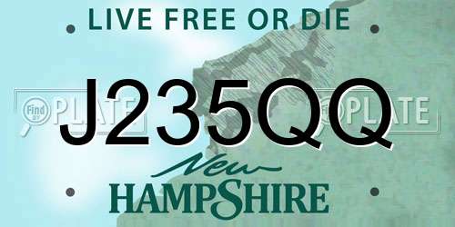J235QQ New Hampshire License Plate