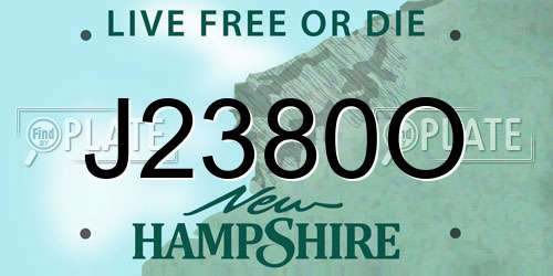 J2380O New Hampshire License Plate