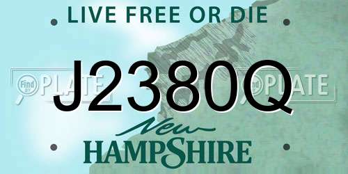 J2380Q New Hampshire License Plate