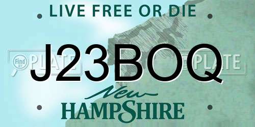J23BOQ New Hampshire License Plate