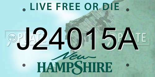 J24015A New Hampshire License Plate