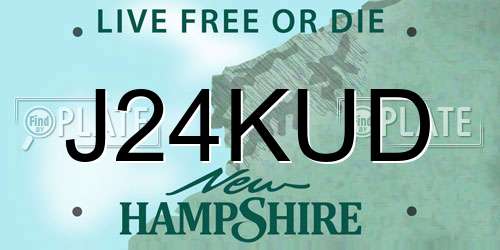 J24KUD New Hampshire License Plate