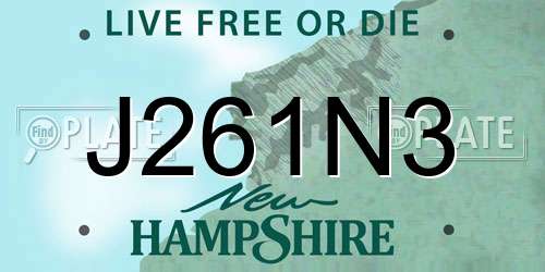 J261N3 New Hampshire License Plate
